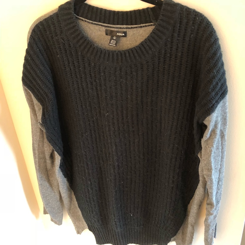 Aqua Two-Toned Wool Sweater